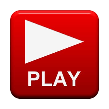 Red isolated button shows play