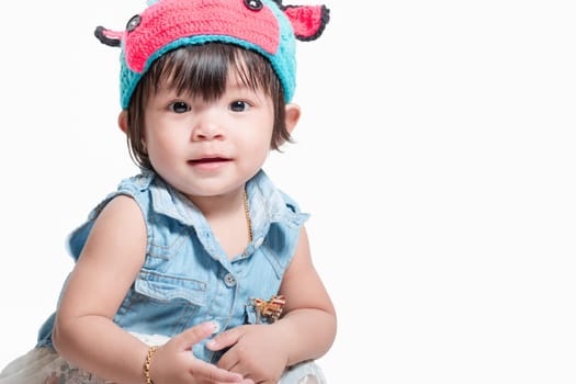 Cute baby girl of asian
