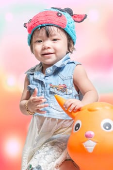 Cute baby girl of asian