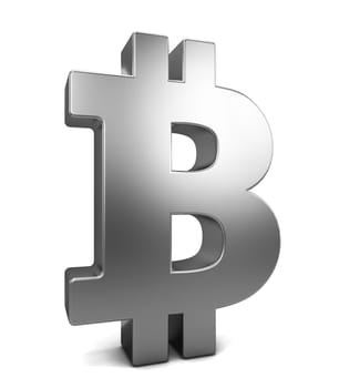 Bitcoin symbol. 3d illustration isolated on white background