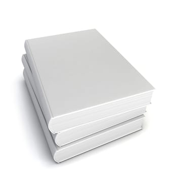 Stack of books. 3d illustration isolated on white background