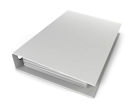 White binder. 3d illustration isolated on white background