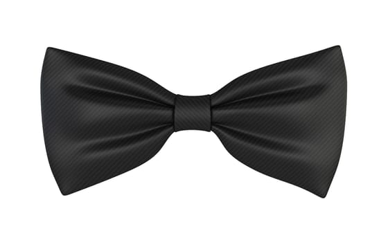 Black bow tie. 3d illustration isolated on white background