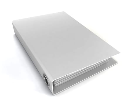White binder. 3d illustration isolated on white background