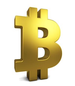 Bitcoin symbol. 3d illustration isolated on white background