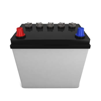 Car battery. 3d illustration isolated on white background