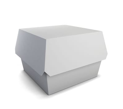 Fast food box. 3d illustration isolated on white background