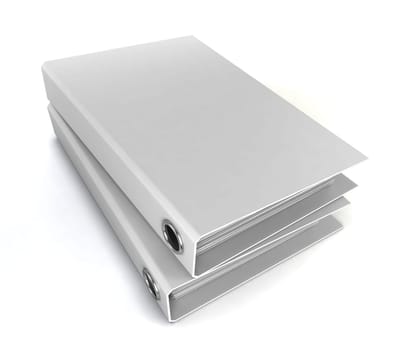 Stack of binders. 3d illustration isolated on white background
