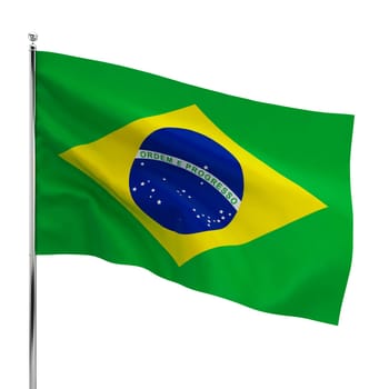 Brazil flag. 3d illustration isolated on white background
