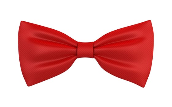 Red bow tie. 3d illustration isolated on white background