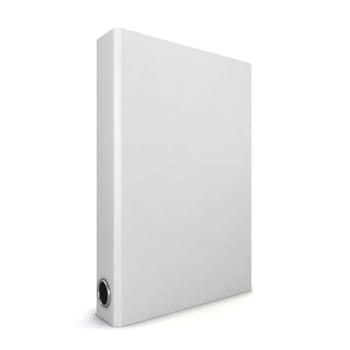 White binder. 3d illustration isolated on white background
