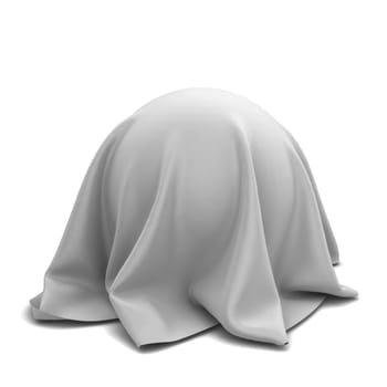 Ball covered with cloth. 3d illustration isolated on white background