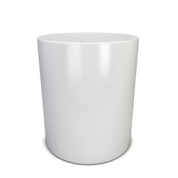 White cylinder. 3d illustration isolated on white background