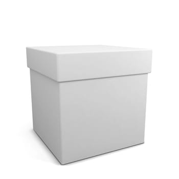Blank box. 3d illustration isolated on white background