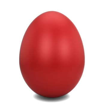 Red egg. 3d illustration isolated on white background