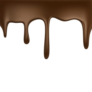 Chocolate dripping. 3d illustration isolated on white background