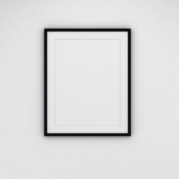 Modern frame on the wall. 3d illustration on white background