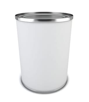 Blank tincan. 3d illustration on white background