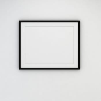 Modern frame on the wall. 3d illustration on white background