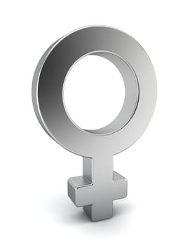 Female symbol. 3d illustration on white background