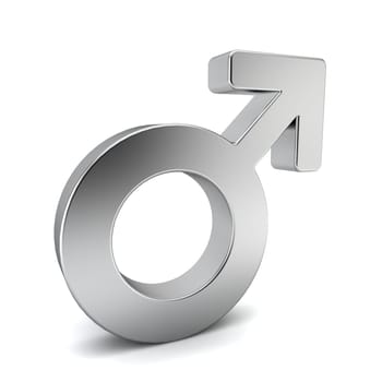 Male symbol. 3d illustration on white background