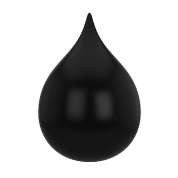 Black drop. 3d illustration isolated on white background