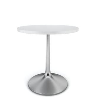 Round table. 3d illustration on white background