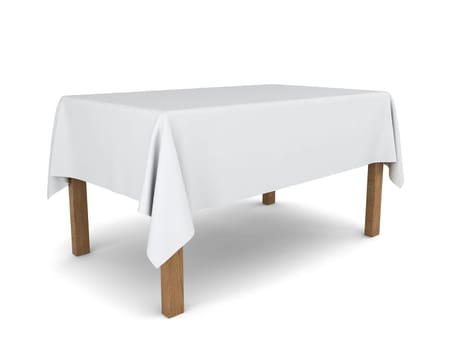 Dining table. 3d illustration on white background