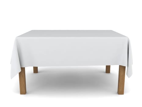 Dining table. 3d illustration on white background