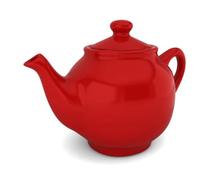 Teapot. 3d illustration on white background