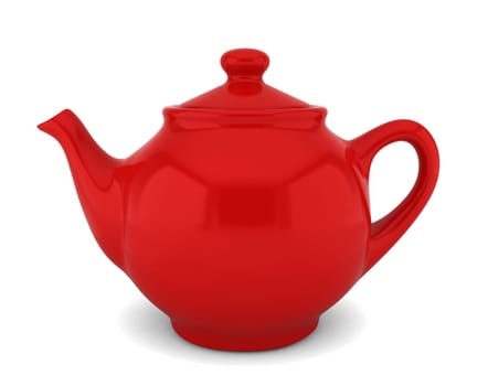 Teapot. 3d illustration on white background