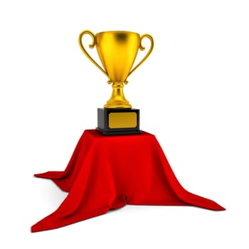 Trophy cup. 3d illustration on white background