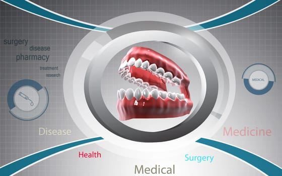 Digital illustration of Mouth in color background