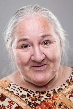Closeup portrait of an elderly woman