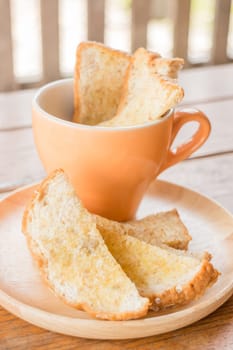 Tasty toasted multi grain bread with butter, stock photo
