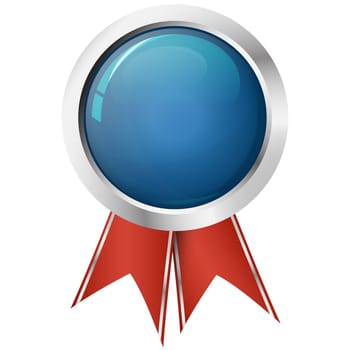 button template with silver frame and red ribbons