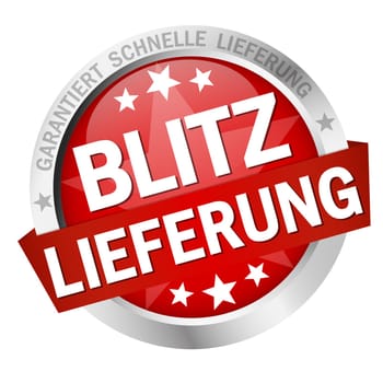 colored button with banner and text - Lightning delivery