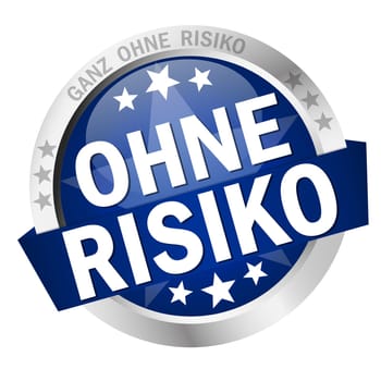colored button with banner and text - No risk