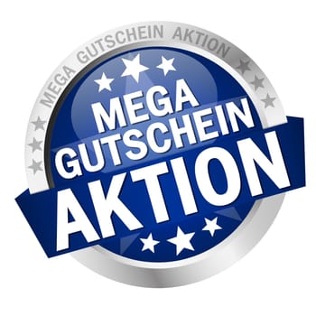 colored button with banner and text - Mega coupon promotion