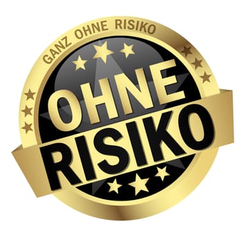colored button with banner and text - No risk