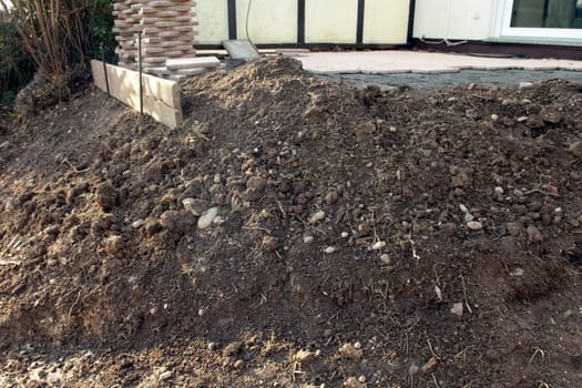 Steingarten  Bau, Bauphase, anlegen, neu