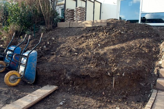 Steingarten  Bau, Bauphase, anlegen, neu
