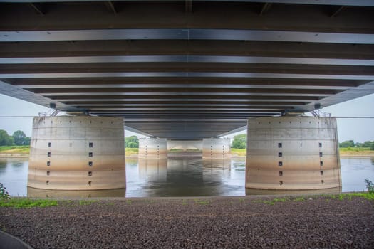Under the Elbe-Havel Canal over the Elbe near Magdeburg