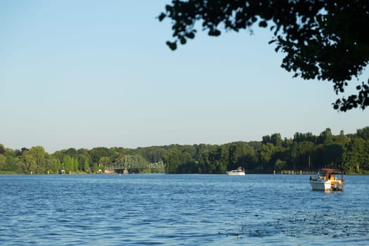 View over the Jungfernsee in Potsdam to the Glienicker Bridge