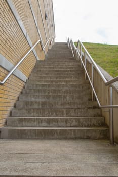Long stairs up to the bridge of the Elbe-Havel Canal near Magdeburg