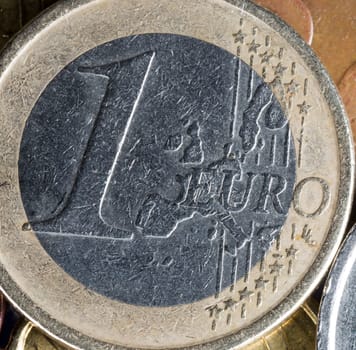 One Euro Coin Close Up