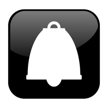 Black modern isolated button shows symbol of a bell