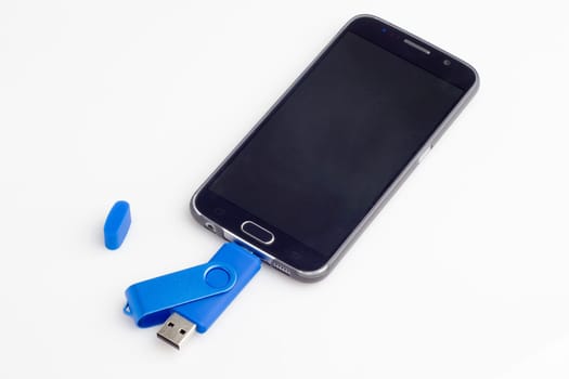 USB Flash Drive for Android Smart Phone on white