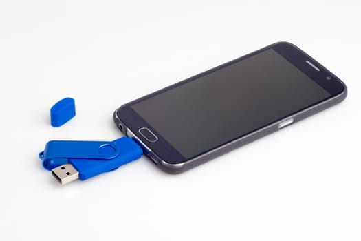USB Flash Drive for Android Smart Phone on white