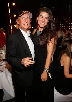 Otto Waalkes and Lilly Roberts , German Radio Award 2015 in Shed 52 at the Port of Hamburg ,03.09.2015